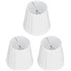 Tomotato 3 Pezzi Paralume Piccolo, E14 Clip su Paralume a Barilotto in Tessuto Pieghettato per Lampada da Tavolo e Lampadario, 12x11x8,5 cm(Bianco)