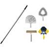 Kit4Curious KIT Pulizia - Asta Alluminio mt 6 + 4 scovoli | Asta Regolabile 6 mt + 3 Levaragnatele Multiuso + Lavavetri