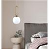 Partenopea® Lampadario a sospensione lampada moderna da soffitto con corpo in metallo color bronzo e sfera in vetro attacco per lampadina G9 (Oro, 1 Sfera struttura ovale)