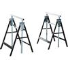 HOMCOM Set 2 Cavalletti da Lavoro Pieghevoli Portata 200 kg, Altezza Regolabili 80-130 cm, Cavalletti Telescopici Salvaspazio in Acciaio per Fai da Te, Garage e Giardino, Nero
