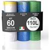 G.M. DISTRIBUZIONE KIT GM 60 Sacchi Spazzatura Con Maniglie: 20 TRASPARENTI, 20 AZZURRI, 20 VERDI, Misura 70x110 cm, Capacità 110 Litri, Sacchetti per Raccolta Differenziata Antigoccia, 6 Rotoli da 10 Pezzi
