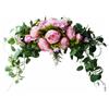 HAOSHICS Swag floreale artificiale peonia, fiori di seta finta Swag colorato misto primavera floreale con rosa per matrimonio arco tavolo centrotavola appeso specchio decorazione da parete rosa rosso