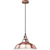 LEDSone Paralume per lampada da soffitto a sospensione in metallo e rame, paralume industriale con scanalatura per fienile, con attacco E27 per casa, ristorante, ufficio (rame)