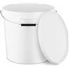 BOTTIGLIERI CASALINGHI Euroshoppingonline Secchio Bianco con coperchio per alimenti 20 lt manico in ferro trasporto cibo contenitore ermetico alimentare