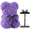 Générique Generico Orso in Rosa, Orso di Fiori Rosa Teddy, Romantico Orsacchiotto Rosa con Scatola Regalo Trasparente per San Valentino, Anniversario, Festa della Mamma, Compleanni, Fidanzata (G- Viola)