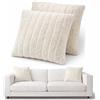HAND Cuscini Divano Beige 45x45 cm in Velluto con Imbottitura Inclusa, Sfoderabili, Federe Cuscino Decorativi, Federa e Imbottura inclusa, Cuscini letto ALTA QUALITA (Beige Chiaro, Set da 2)