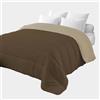 Corredocasa Piumone Letto Singolo Invernale, Made in Italy - Morbido Double Face, Trapunta Invernale da 350gr/mq Microfibra Manopesca Traspirante e Anallergica (Tortora/Fango, Singolo)