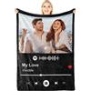 Giftove Coperta Spotify Personalizzata con Foto - Regalo per Lui e Lei