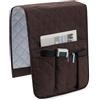 Hasaller Borsa portaoggetti da comodino o divano, da appendere, per letto, divano, scrivania, tasca sul comodino per libri, occhiali, telefono, telecomando, accessori (marrone)