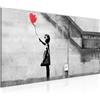 Runa Art Quadri Moderni Banksy Palloncino Ragazza 1 Pezzo L'immagine Tela Non Tessuta Soggiorno Corridoio Arte Di Strada Rosso 301612a