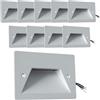 damastoreitalia Faretto segnapassi da esterno lampada da muro IP65 LED 3W ad incasso per scatola cassetta 503 scale giardino viale gradini nero bianco o grigio (Bianco - Luce calda 3000K)