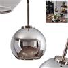 hofstein Lampada a sospensione Koyoto, lampada a sospensione in metallo/vetro nei colori nero/argento/cromo Lampada con paralume in vetro (Ø 15 cm), altezza massima 140 cm, 1 x E27, senza lampadina/e
