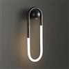Mjsdjof Lampada da parete ad anello in rame, lampada da parete in ottone nero con tubo lampada in acrilico, applique moderna a LED, lampade da parete con illuminazione decorativa da comodino, applique semplic