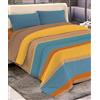 Pierre Tappeti Trapunta invernale Diadema #7 letto matrimoniale 2 piazze stile moderno a righe blu giallo arancio in microfibra poliestere 100% Made in Italy