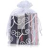 YFZYT 100 Pezzi Sacchetti Bustina Organza Portaconfetti per Nozze Regalo Caramella Partito Gioielli - 8x11 cm/3.15x4.33 pollici, Argento Bianco