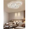 UNIVERSO Lampadario da soffitto led 6 luci cerchi plafoniera design stile moderno lampada per camera salotto (Luce naturale)