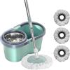 Generic Set E Secchio Rotante | Mop Rotante Automatico Per La Pulizia Della Casa | Per La Pulizia Salva-lavoro Con Strizzatoio Per Soggiorno, Cucina, Balcone, Sala Studio, Passare lo straccio e centrifugarlo