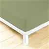 LARA MORADA - Lenzuolo Sotto Con angoli Singolo Elasticizzati, 100% Cotone, Made In Italy, Tinta Unita, Per Letto Singolo 1 Posto, 90cm x 200cm + 25 cm Verde Salvia