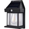 Generico Applique Lampada LED da Parete Esterno Energia Solare Crepuscolare con Sensore di Movimento da Giardino Vintage Nera 17 x 12 x 6 cm