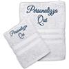 Cieffepi Home Collections SOLO MIO BASIC Set Asciugamani Viso + Ospite Personalizzato in spugna di puro cotone (Bianco)