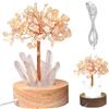 Syglawnd Albero di Chakra, Lampada di ricchezza Albero di naturale Luce notturna Feng Shui Bonsai Spina USB Luce notturna per soggiorno Giallo