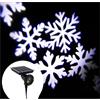 Syzplnwy Proiettore solare natalizio a forma di fiocco di neve, decorazione da giardino a LED rotante per feste e cortili, luce bianca
