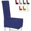 BANZAII TEXTILE INNOVATOR ONLINE Banzaii Vestisedia Universale con Schienale 2 Pezzi per Sedie da Ufficio, Cucina, Sala da Pranzo, Camera, Hotel o Ristorante in Tessuto Super Elasticizzato, Made in Italy Blu