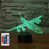 SUPERHONGJIHAO Luce notturna 3D a forma di aeroplano per bambini, lampada da tavolo a LED con telecomando, 16 colori cangianti, regalo di compleanno per bambini