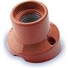AMARCORDS - Plafoniera in porcellana inclinata attacco e27 base applique portalampade vintage colore CORALLO