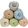 Generico Kit granny square, 6 gomitoli di cotone 50gr x6, filato per mattonelle colori naturali, per copertine e per uncinetto, cotone mercerizzato morbido (Romantic)