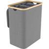 LARS360 Cesto per la Biancheria a 3 Scomparti, Cesto per Biancheria con Coperchio, 140L, Cesto Compatto, Cesto Pieghevole per la Biancheria, Organizzatore per Biancheria (Grigio)