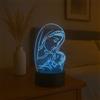 Generico Lampada in Plexiglass con Base Nera Immagine Sacra Madonna con Bambino Decor Night Light LED Luce Camera 7 Colori