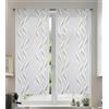 Tata Home Coppia Tende per Interni a Vetro Finestra Semitrasparenti Bianche Tende Cucina Bagno Camera Ricamate Fantasia Moderne Eleganti Con Ricamo Misura 60x150 cm Mod. MADRID Colore Tortora