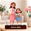 VEELU Statuette Personalizzate con Foto 3D, Festa Della Mamma Idee Regalo, Figurine Personalizzata con Base in Legno, Foto Personalizzato Regali Festa Della Mamma per la Mamma (M-2)
