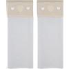HOME ZEN HOUSEHOLD LINEN coppia di tendine a vetro da cucina art orleans shabby tessutto effetto lino seta in poliestere con mantovana scozzese e tre cuori applicati mis 60x150cm dis ricciolo beige