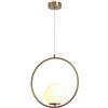 VR VETRINEINRETE Vetrineinrete® Lampadario a sospensione minimalista lampada per tavolo in metallo bronzo con sfera in vetro per cucina camera da letto G9