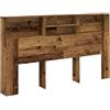 vidaXL Testiera con Contenitore Legno 180x19x103,5 cm in Truciolato, arredo Camera da Letto, testiera libreria