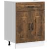 vidaXL Base da Cucina Kalmar Rovere Fumo in Legno Multistrato, Mobile Base lavello, Mobile Cucina Base con cassetto, Mobile Base lavello