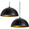 vidaXL 2x Lampada da Soffitto Regolabile Semisfera in Metallo Nero Lampadario