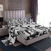 Loussiesd Set di Lenzuola Motivo Mimetico, Bianco e Nero, Grigio - 4 Pezzi per Letto Matrimoniale - Astratto, Grafico, Geometrico per Bambini, Ragazzi e Ragazze