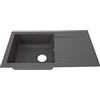 Respekta Lavello da Cucina Denver in Mineralite Color Grigio, Lavello da Incasso con 1 vasca, dimensioni 78 x 44 cm, Lavello Adatto per Mobili Sottolavello da 45 cm di Larghezza