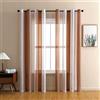 Surwin Tende per Interni Stile Nordico Due Colori a Vetro Con Occhielli, 2 Pezzi Camera da Letto, Voile Semi Trasparenti per Cucina, Soggiorno (Caffè, 132x160cm)