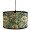 Morbuy Paralume a Tamburo in Bambù, Boemia Retrò Fiore Motivo Paralume Sostituibile per E27 Lampada da Tavolo, Lampadario, Lampada da Terra, Lampada Accessorio, Decorazioni per Casa (verde retrò)