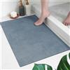Hixingo Tappeto da Bagno Antiscivolo e Assorbente, in Diatomite, con Fondo in Gomma， Tappeto Cucina ad Asciugatura Rapida, Tappeti per Ingresso del Bagno e Doccia (50x80cm,Grigio Blu)