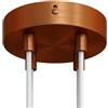 creative cables Kit rosone per lampadario da soffitto (serracavo cilindrico, metallo color rame satinato, Ø 120 mm, 4 fori) - Fissaggio a staffa per lampadari e sospensioni multiple