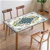 Morbuy Tovaglia Antimacchia Stampa con Elastico Rettangolare,Lavabile Tovaglia da Tavolo con Bordo Elastica,per Esterno,Patio,Cucina Protezione Tavolo (Modello 5,100x100cm)