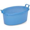 FERCASASHOP® Bacinella Ovale in Polietilene - Con manici integrati, Multiuso Cucina, Lavanderia, Giardinaggio e Pulizie Domestiche - Resistente, Leggera e Colorata (Azzurro, 70 cm)