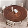 Odot Tovaglia Rotonda Antimacchia con Bordo Elastico Motivo Legno Tovaglia da Tavola Lavabile Antiscivolo Copritavolo per Compleanno Cucina Tavolo da Pranzo Caffè Cene Feste (140cm,Albero)