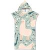 DOTBUY-SHOP Telo Mare con Cappuccio per Adulto, DOTBUY Estate Poncho con Motivo Divertente Alpaca Asciugamano da Bagno in Microfibra Telo per Sport,Spiaggia, Nuoto,Surf (75x110cm,B)