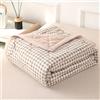 DOTBUY-SHOP Copriletto Trapuntato Matrimoniale Singolo, Controllo Trapuntino Coperta Estivo Primaverile Reversibile Trapunta Autunno Coperta Leggera per Camera da Letto (Cachi,150x200cm)